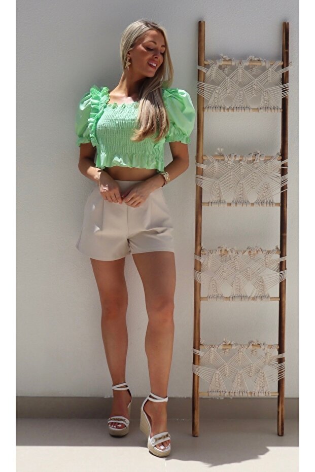 Jasmine Ruched Ruffle Top