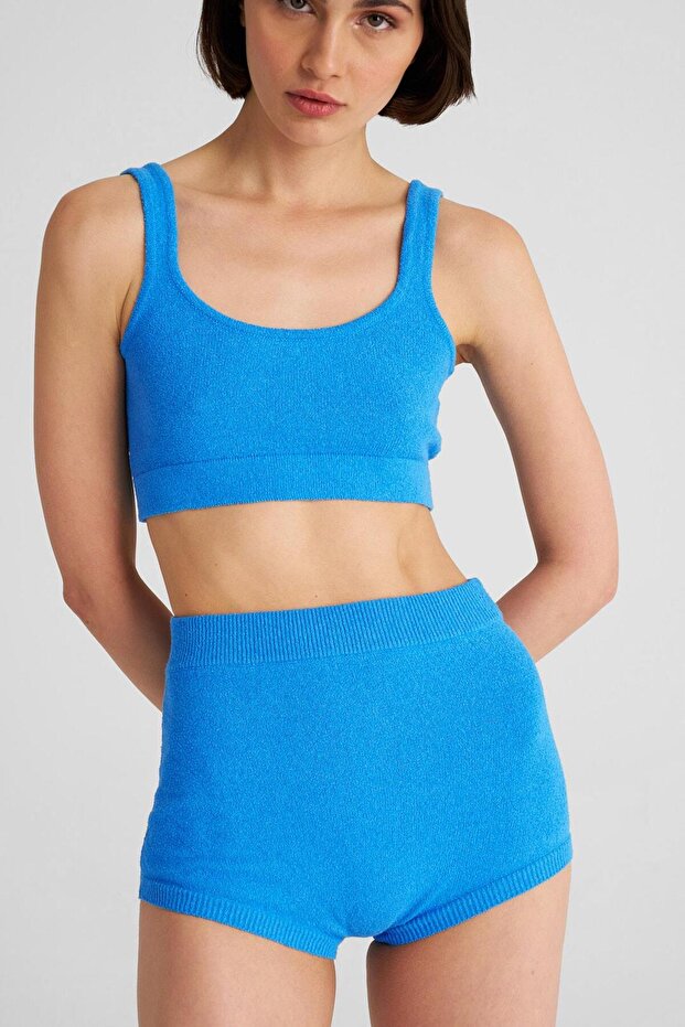 Mavi Havlu Boxer Şort - 5