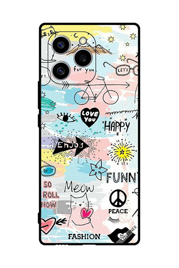 غطاء حماية لهاتف Honor 60 SE Doodle Meow Enjoy