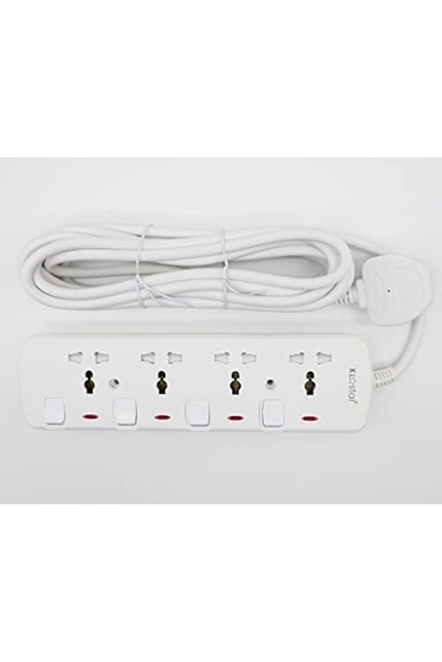 YU WELL Power Extension Cord, 5 Meter 4 Gang Power Strip with Surge Protection, Heavy Duty Extension