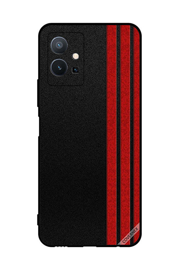 غطاء حماية لهاتف vivo T1 5G بثلاثة شرائط عمودية على الجانب