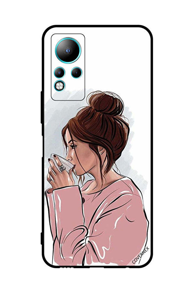 غطاء حماية لهاتف Infinix Note 11 بطبعة شرب الشاي