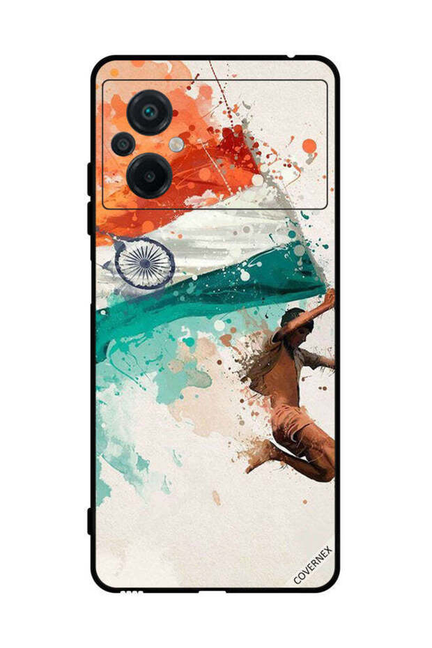 غطاء حماية لهاتف Xiaomi Poco M5 4G يحمل علم الهند أثناء الطيران