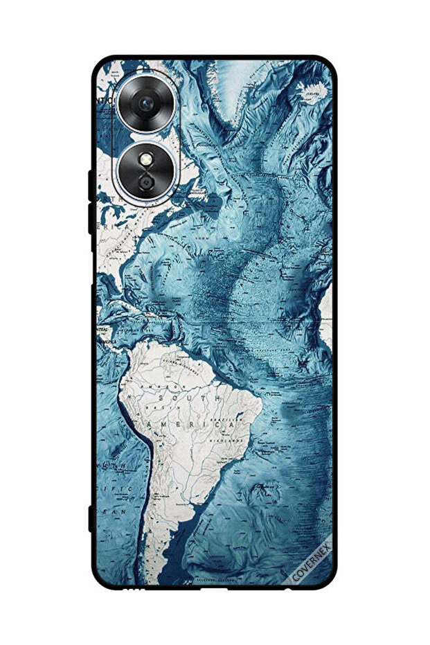 Protective Case Cover For Oppo A17 Map Art