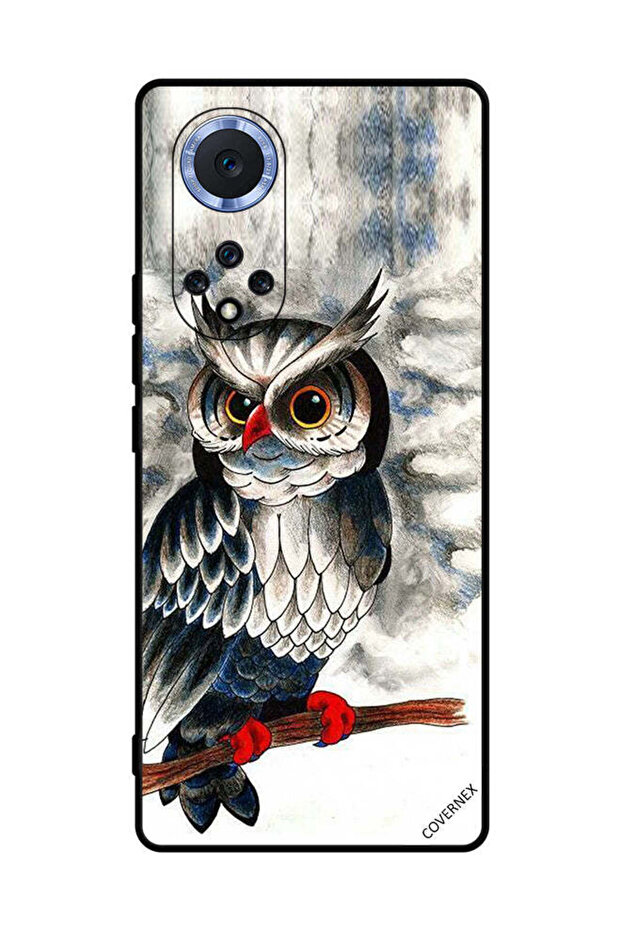 غطاء حماية لهاتف Honor 50 Pro برسومات بومة فنية