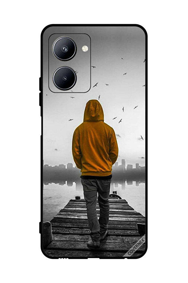 غطاء حماية لهاتف Realme C33 - فتى حزين يمشي