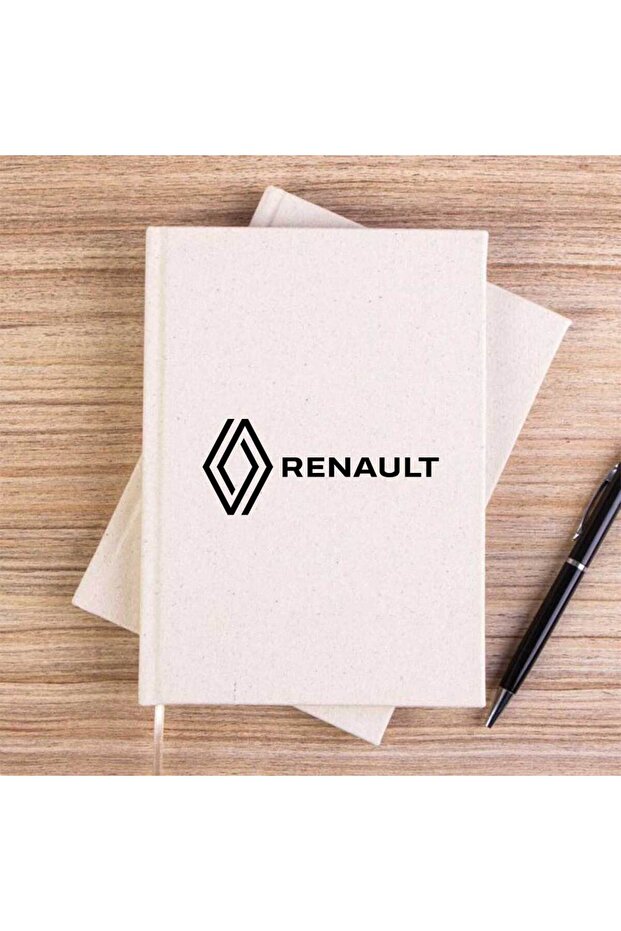 Renault Text Logo Cream Unlined Canvas Notebook - 1
