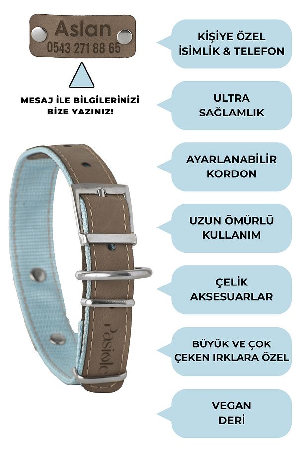 Köpek İsimli Deri Boyun Tasması | Büyük Ve Orta Irk Köpek Boyun Tasması | Kişiselleştirilebilir - 3