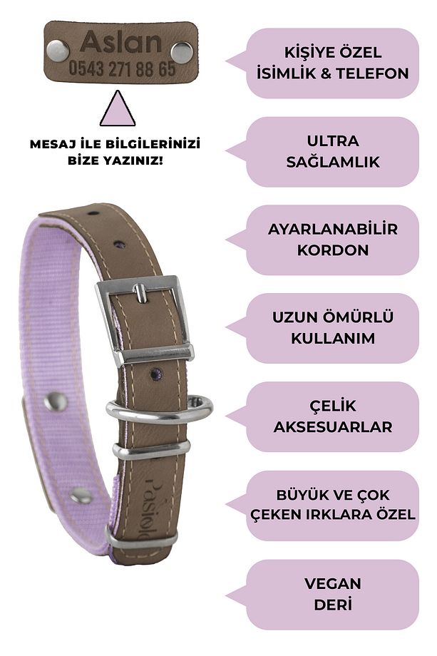 Köpek İsimli Deri Boyun Tasması | Büyük Ve Orta Irk Köpek Boyun Tasması | Kişiselleştirilebilir - 3