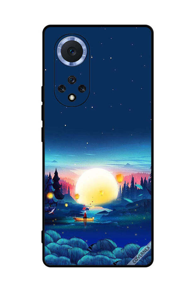 غطاء حماية لهاتف Honor 50 Pro بمنظر غروب الشمس