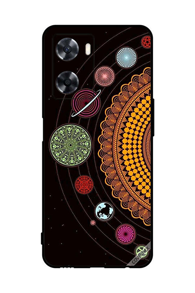 غطاء حماية لهاتف Oppo A57s بتصميم ماندالا للنظام الشمسي