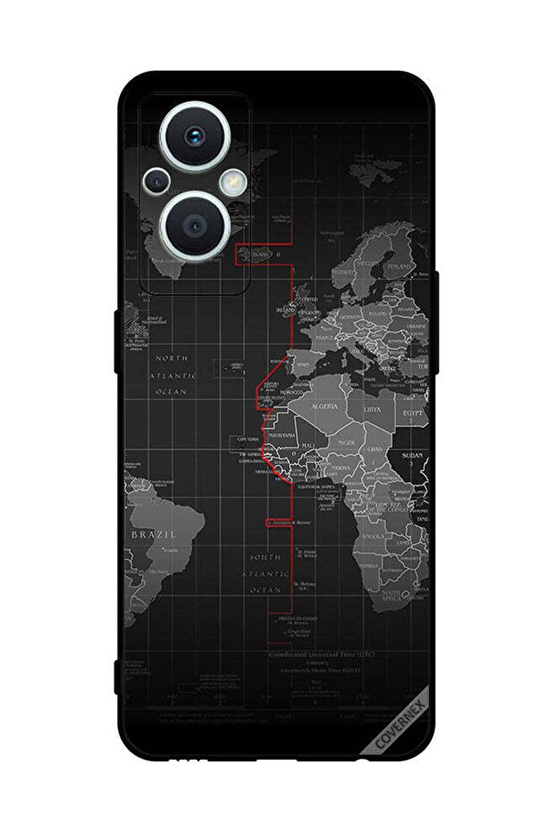 غطاء حماية لهاتف Oppo Reno 7 Lite خريطة العالم