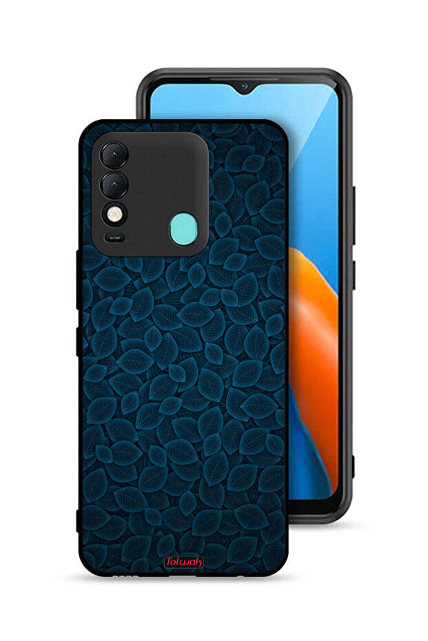 غطاء حماية لهاتف Tecno Spark 8 بنقشة أوراق فنية رقمية