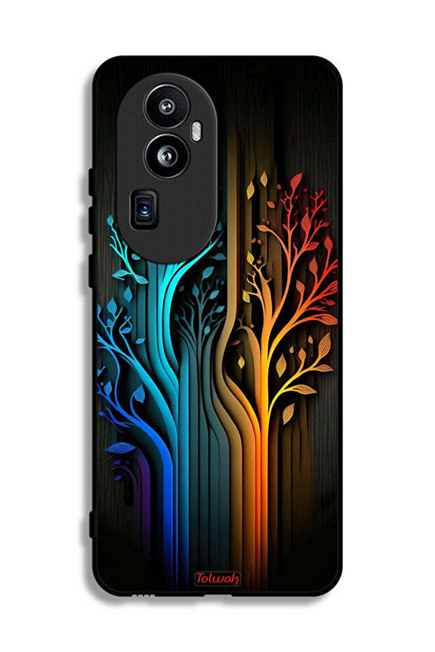 غطاء حماية لهاتف Oppo Reno10 Pro Plus بتصميم أوراق الشجر