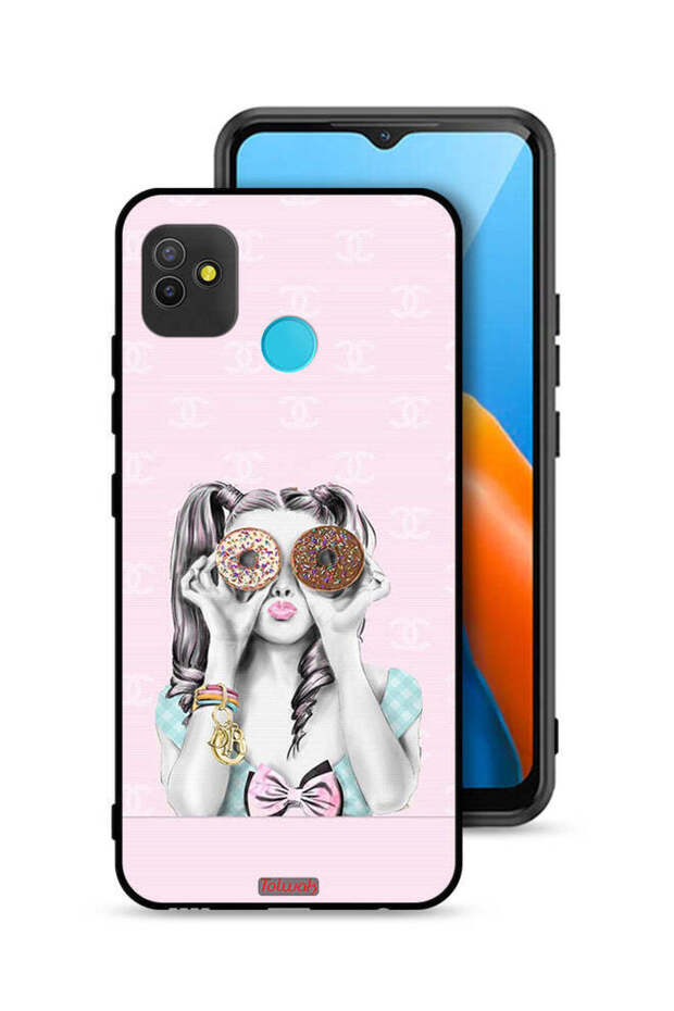 Tecno Pop 5 Protective Case Cover Holding Two Donuts