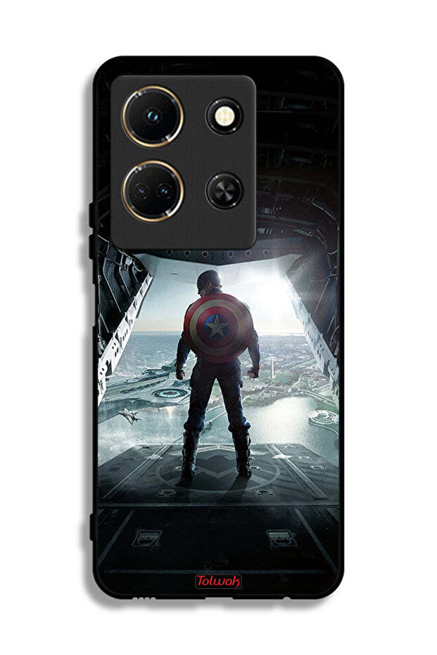 غطاء حماية لهاتف Infinix Note 30 بتصميم صورة كابتن أمريكا