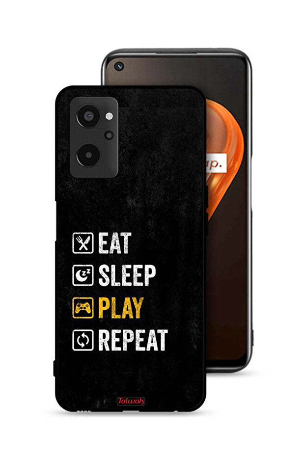 غطاء حماية لهاتف Realme 9i 4G، تناول الطعام، النوم، اللعب، التكرار