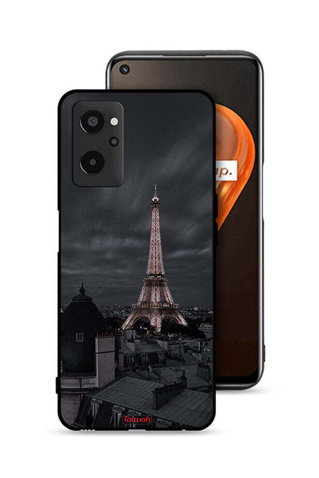 غطاء حماية لهاتف Realme 9i 4G بتصميم برج إيفل في الليل