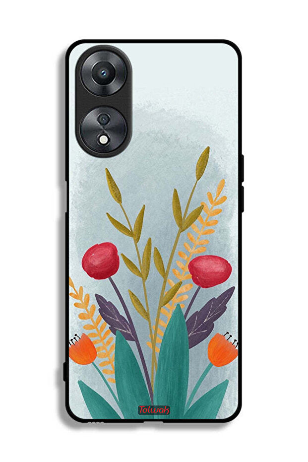 غطاء حماية لهاتف Oppo A58 5G برسومات نباتية