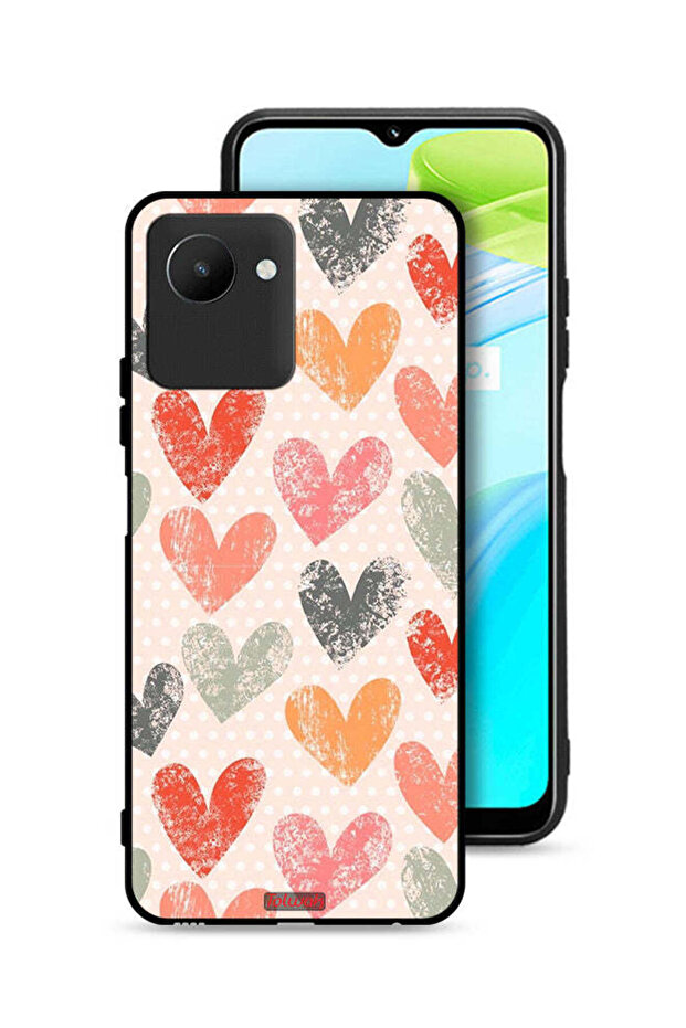 غطاء حماية لهاتف Realme C30s برسومات قلوب