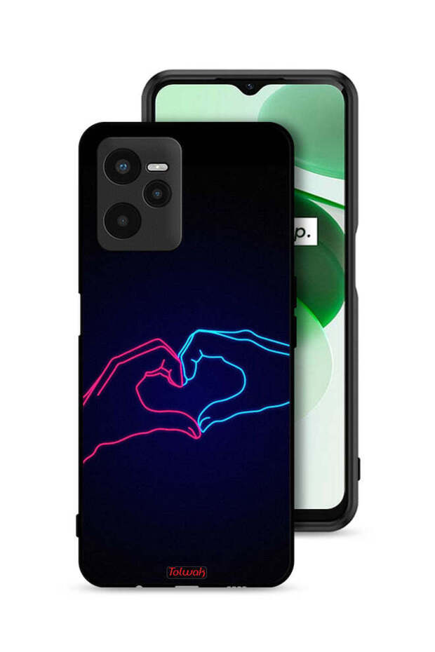 Realme C35 Protective Case Cover Touching Hand Making Heart