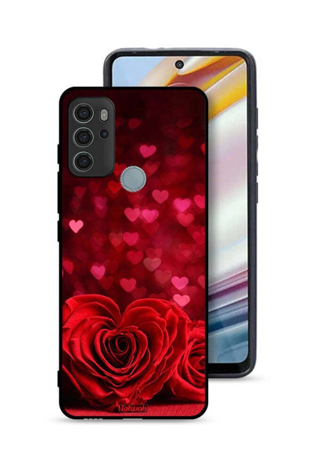 Motorola Moto G60S Protective Case Cover Heart Flowers Abstract Art
