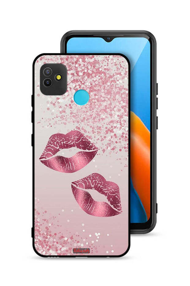 Tecno Pop 5 Protective Case Cover Glitter Lips