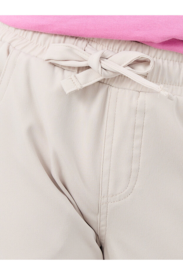 بنطلون تويل سادة مع رباط - 3