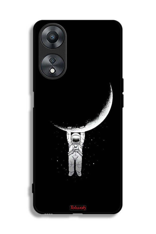 غطاء حماية لهاتف Oppo A58 5G معلق على سطح القمر