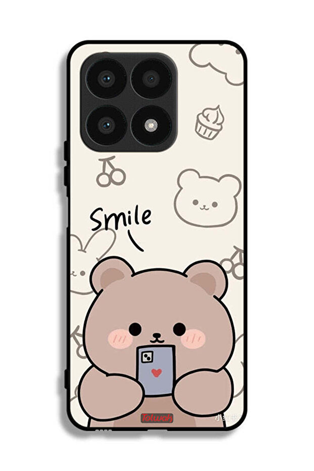 غطاء حماية لهاتف Honor X8a بتصميم دب مبتسم