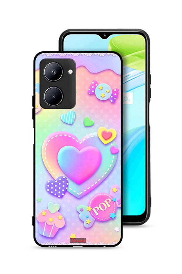 Realme C33 Protective Case Cover Pop Hearts Art
