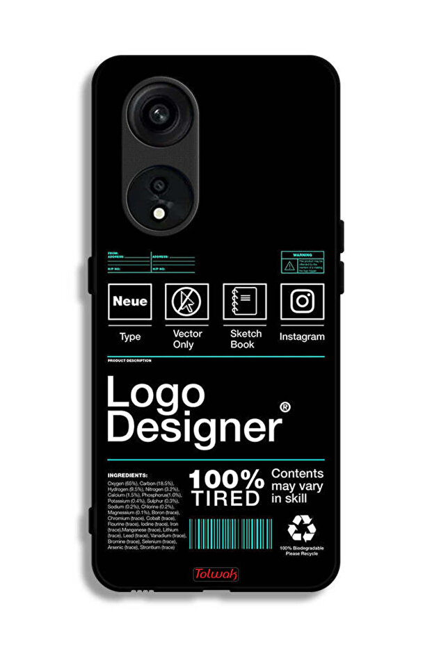 Oppo Reno 8T 5G Protective Case Cover Logo Designer Sticker