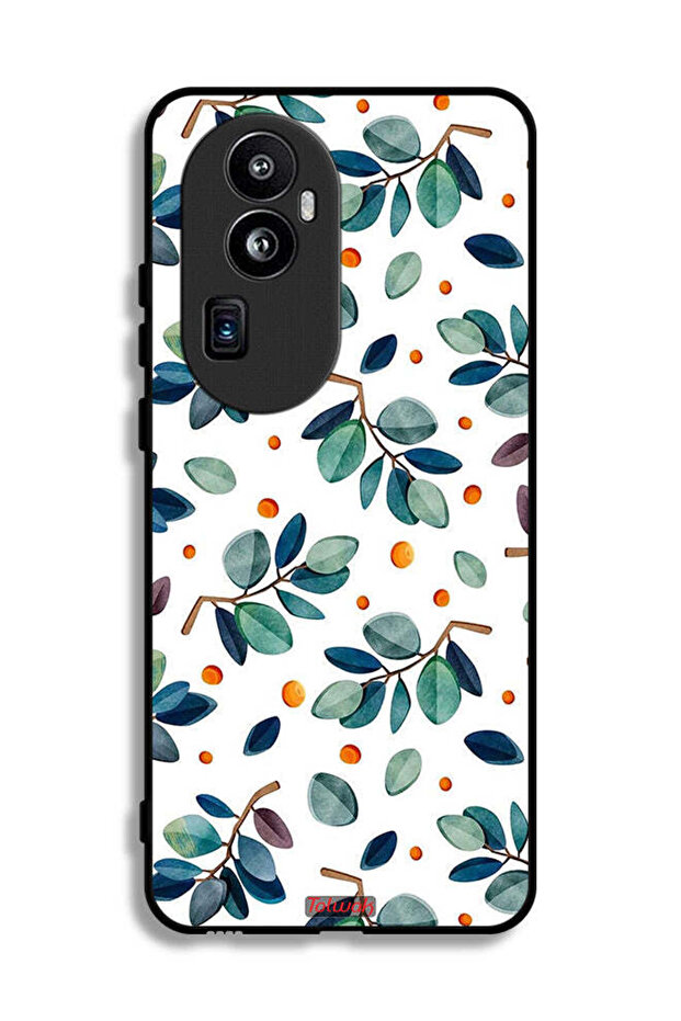 غطاء حماية لهاتف Oppo Reno10 Pro Plus بنقشة أوراق الشجر