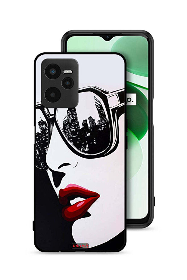 Realme C35 Protective Case Cover Girl Face Abstract Art