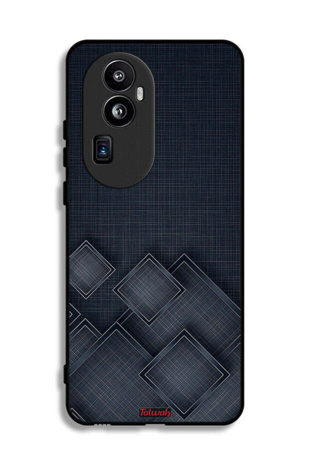 غطاء حماية لهاتف Oppo Reno10 Pro Plus بنقشة مربعات على القماش