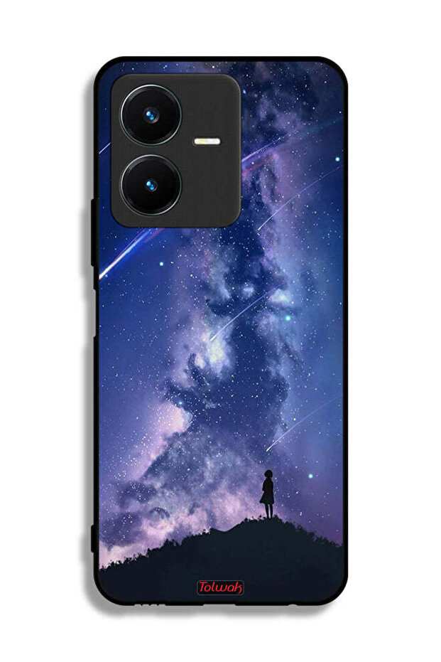 غطاء حماية لهاتف Vivo Y22s بنقشة نجوم متحركة