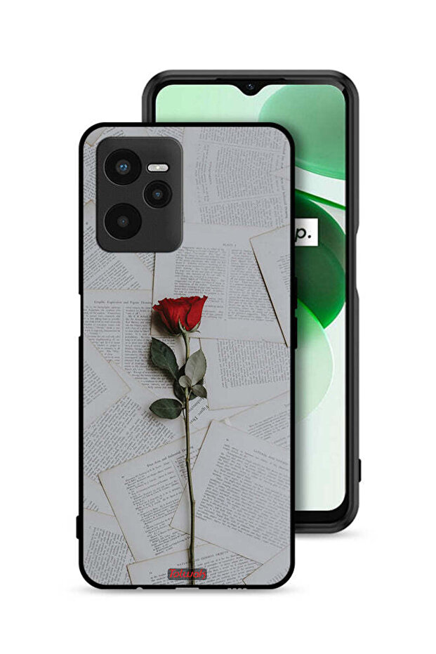 غطاء حماية لجهاز Realme C35 وردي على ورق