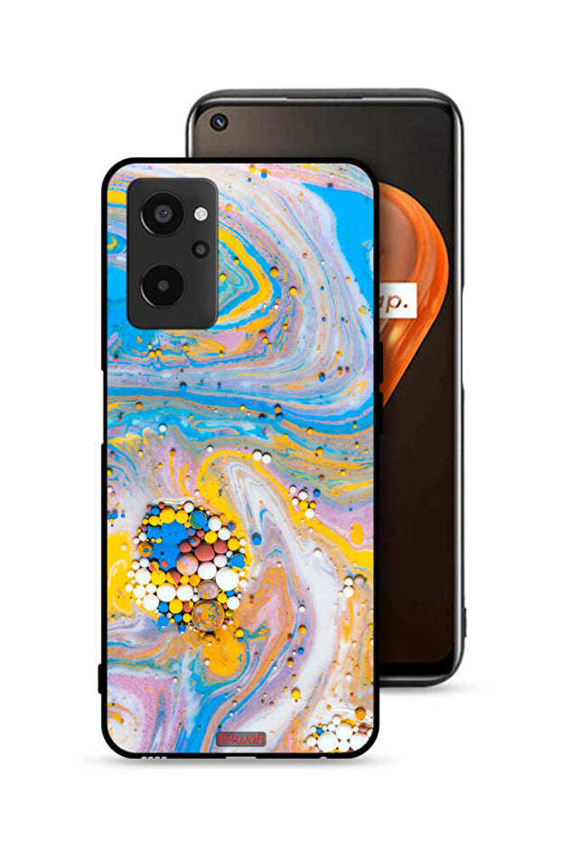 غطاء حماية لهاتف Realme 9i 4G بتصميم جواهر تجريدية ملونة