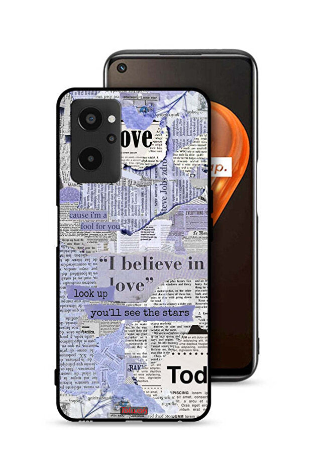 Realme 9i 4G Protective Case Cover Newspaper Pieces