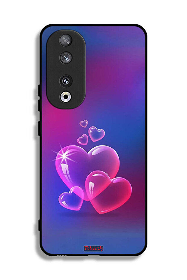 غطاء حماية لهاتف Honor 90 بتصميم قلوب مائية
