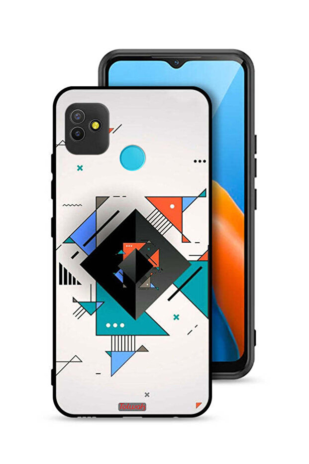 Tecno Pop 5 Protective Case Cover Square And Triangle Shapes Abstract Pattern