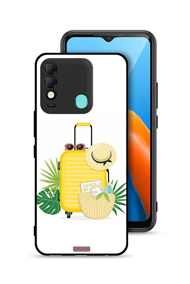 غطاء حماية لهاتف Tecno Spark 8 بتصميم فني رقمي صيفي