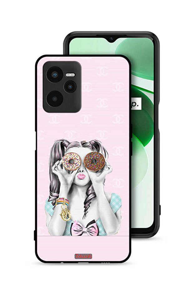 Realme C35 Protective Case Cover Holding Two Donuts