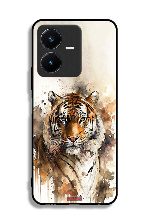 غطاء حماية Vivo Y22s بتصميم فن تجريدي من جلد الفهد