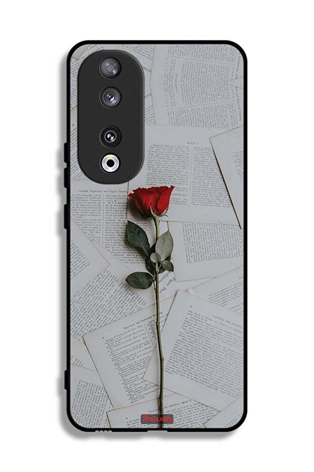 غطاء حماية لهاتف Honor 90 وردي على ورق