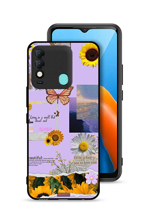 Tecno Spark 8 Protective Case Cover Beautiful Sunflower Stickers