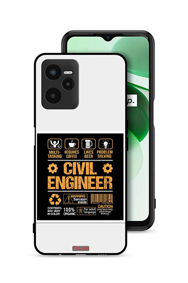 غطاء حماية Realme C35 - ملصق مهندس مدني