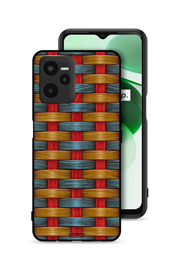 Realme C35 Protective Case Cover Strips Art Pattern