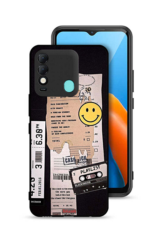 غطاء حماية لجهاز Tecno Spark 8 مع ملصق قائمة تشغيل