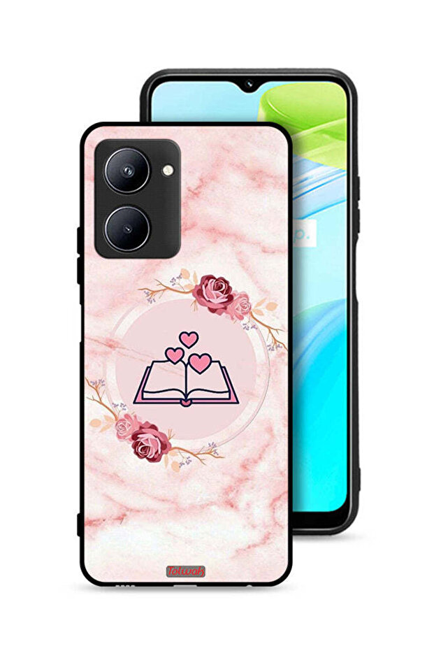 غطاء حماية لهاتف Realme C33 بتصميم ثلاثة قلوب على كتاب